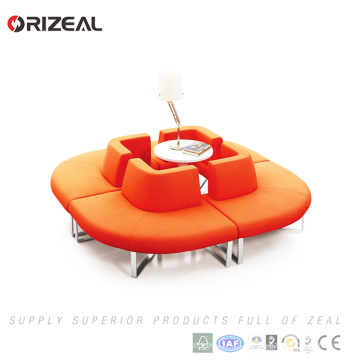 Orizeal tecido barato europeu contemporâneo moderno escritório interior modular sofá secional (OZ-OSF024)